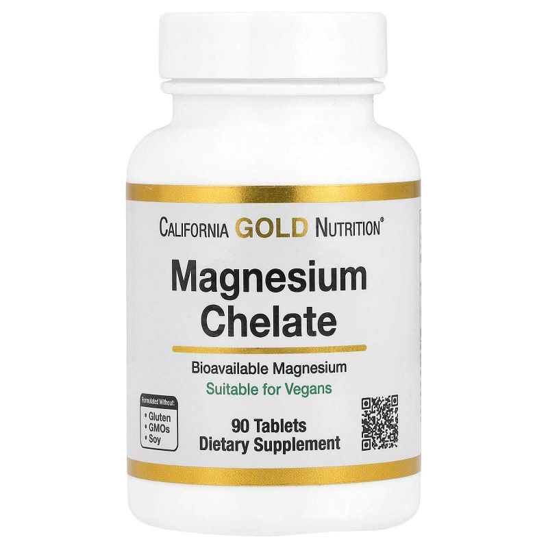 California Gold Nutrition, Хелат магния, 90 таблеток