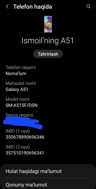 Samsung A51 64 gb