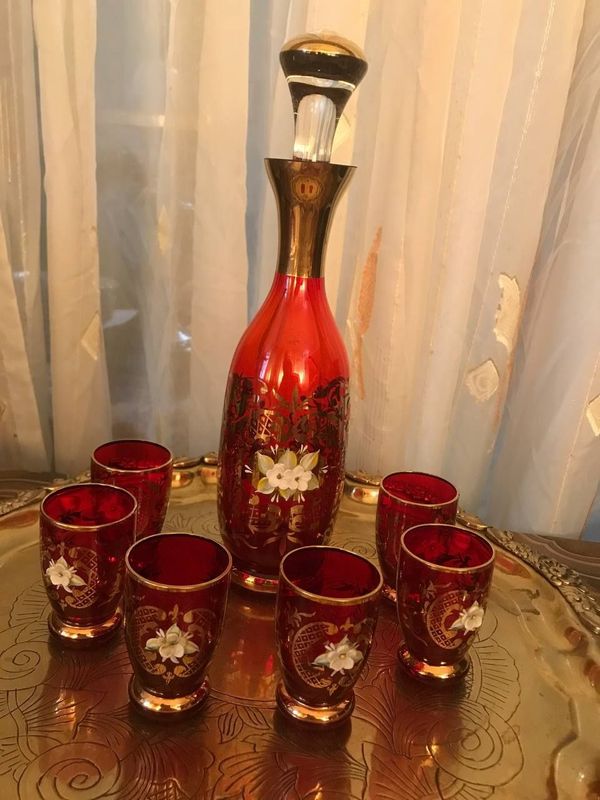 Штоф и рамочки Богемия . Штоф и рамочки Богемия .