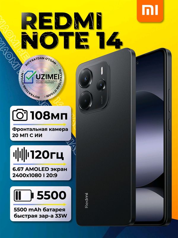 Super narxda Redmi not 14 sotiladi 8/256 Super narxda Redmi not 14 sotiladi 8/256