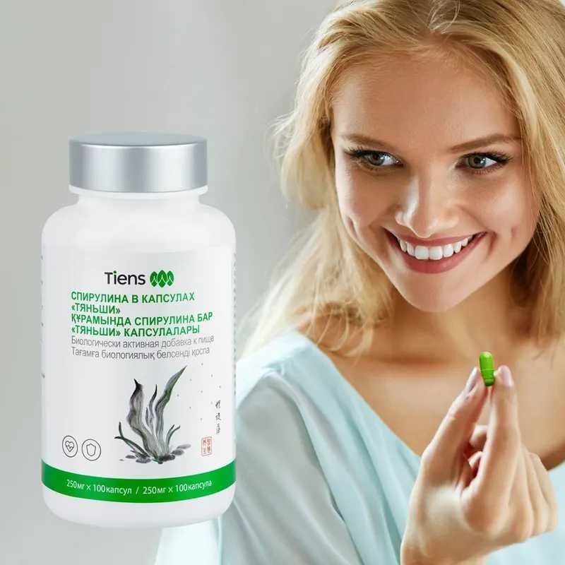 "Tiens" kapsulalarida spirulina