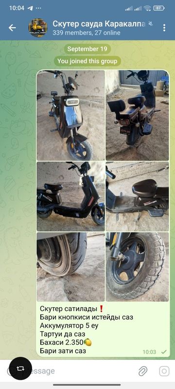 Skuter satiladi kelisemiz