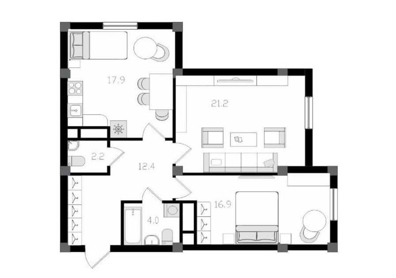 ЖК Parkent Plaza, 3/2/14, кирпич, 74 м². 2 санузла! Евроремонт на 50 % ЖК Parkent Plaza, 3/2/14, кирпич, 74 м². 2 санузла! Евроремонт на 50 %