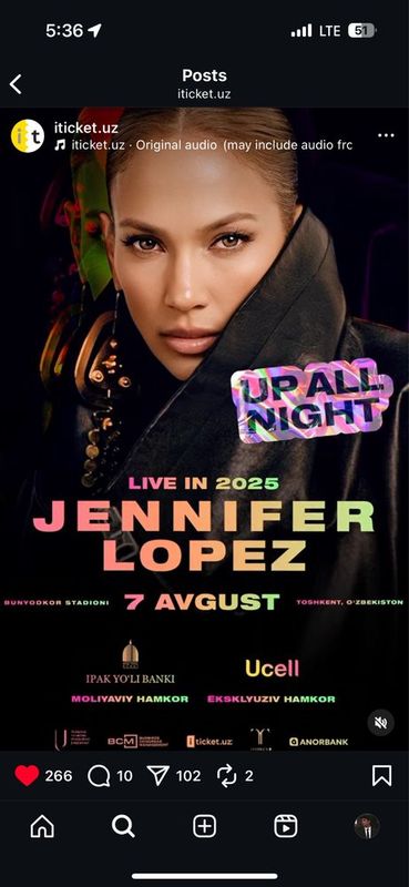Продается билет на JENNIFER LOPEZ Продается билет на JENNIFER LOPEZ
