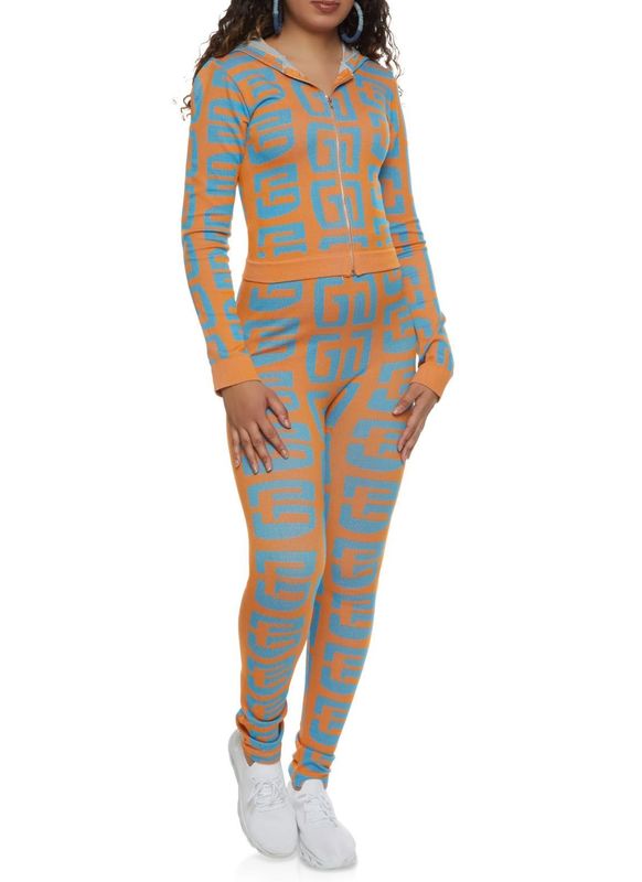 Новинка Seamless Geometric Print Orange Track Jacket