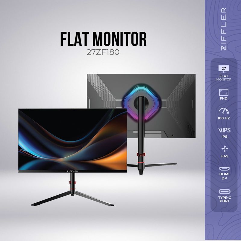 ZIFFLER 27ZF180 180hz RGB has stand ZIFFLER 27ZF180 180hz RGB has stand