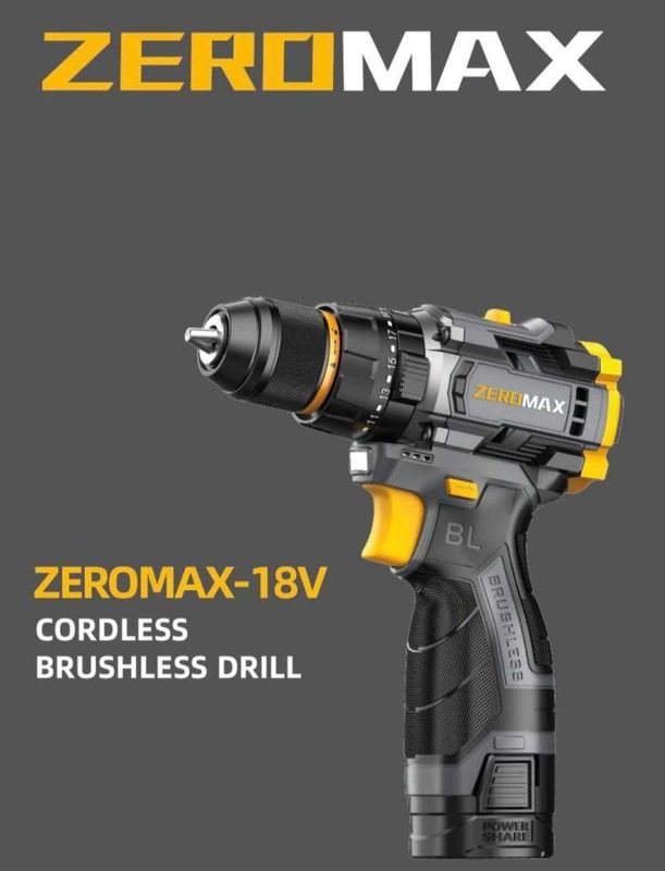 Шуруповёрт ZERAMAX X-Lock, 18v, 10mm, Аккумуляторная дрель.