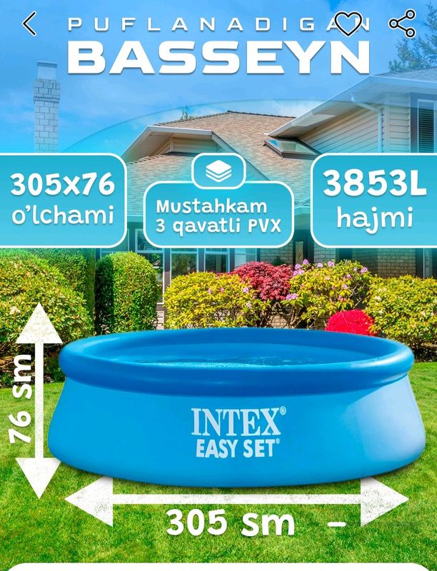 Basseyn Intex 3.1m Basseyn Intex 3.1m