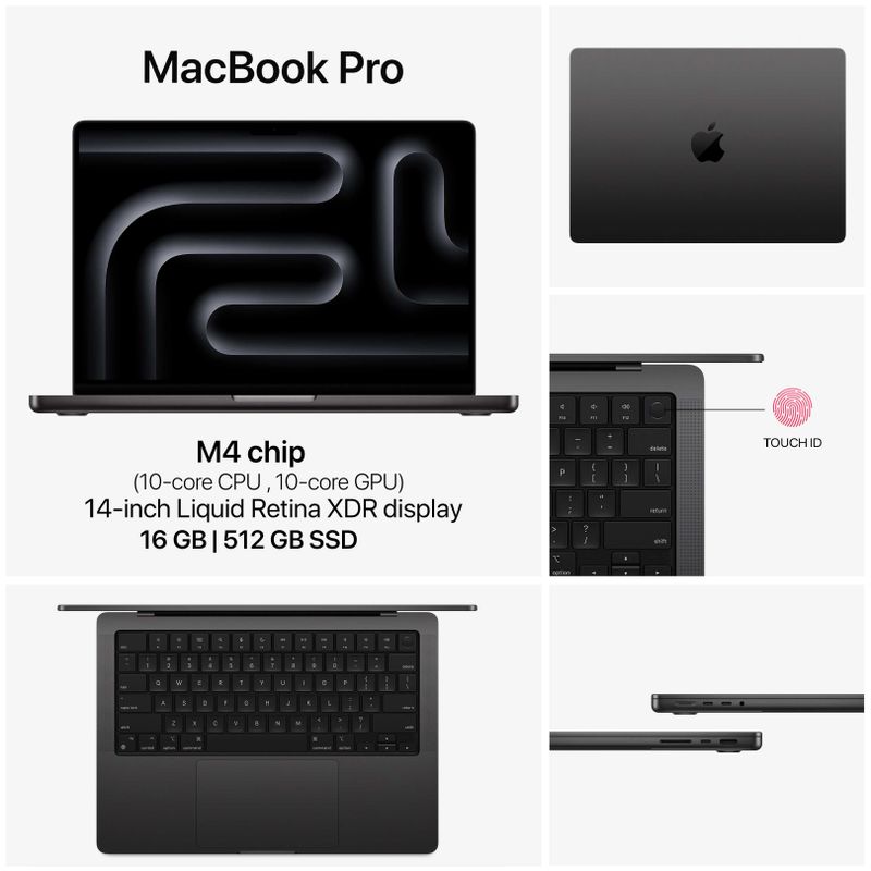 MacBook Pro M4 14-inch 16/512GB Space Black (MW2U3)