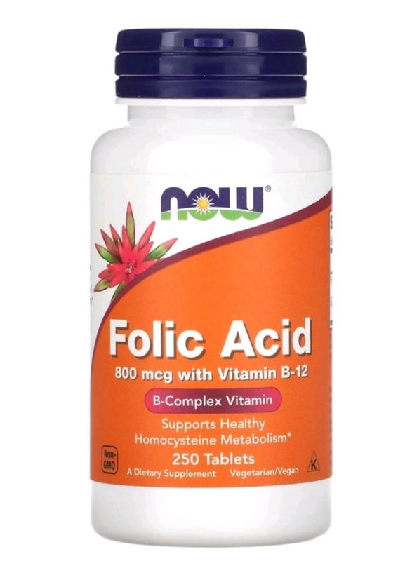 Фолиевая кислота 800 mcg + B 12 250 таблеток Фолиевая кислота 800 mcg + B 12 250 таблеток