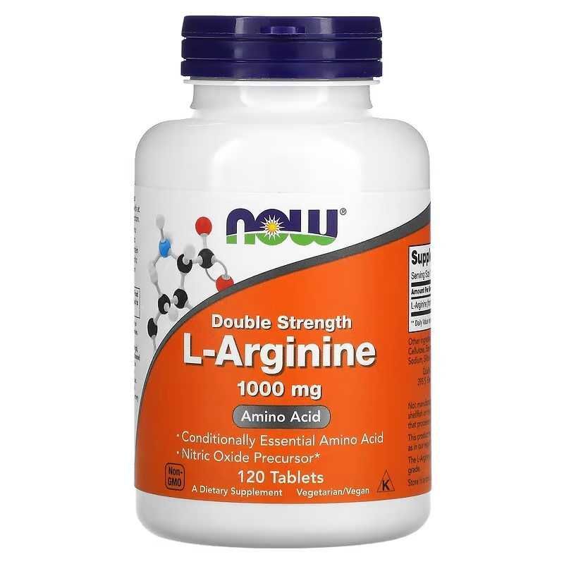 NOW Foods, L-Arginine, L-аргинин, двойная, 1000 мг, 120 таблеток