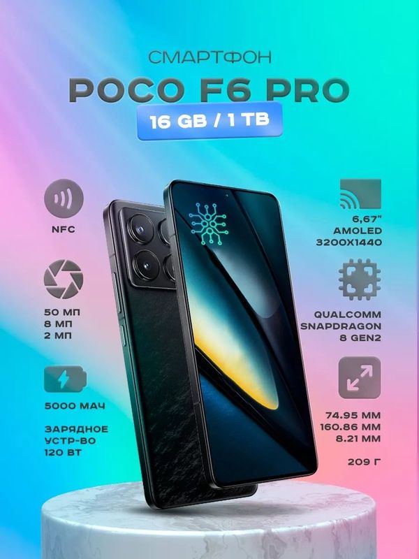 Смартфон POCO F6 Pro 16/1TB Черный Смартфон POCO F6 Pro 16/1TB Черный