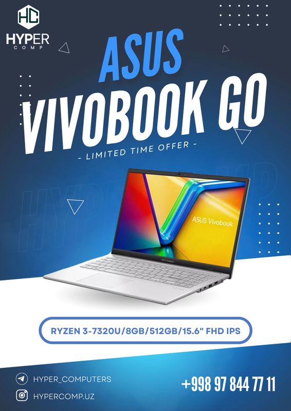 Asus Vivobook Go/Ryzen 3 7320U/8GB/512GB/15,6" FHD