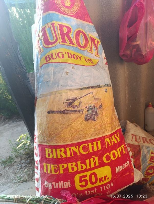 Qop 50 kg Turon undan böshagan 1000 som 500 tacha bor Qop 50 kg Turon undan böshagan 1000 som 500 tacha bor