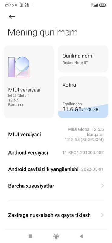 Redmi Not 8T obmen