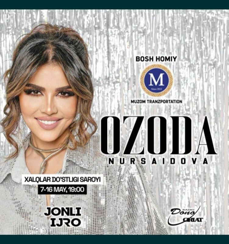 Ozoda Nursaidovaga oldi va o'rta joy biletlar sotiladi Ozoda Nursaidovaga oldi va o'rta joy biletlar sotiladi