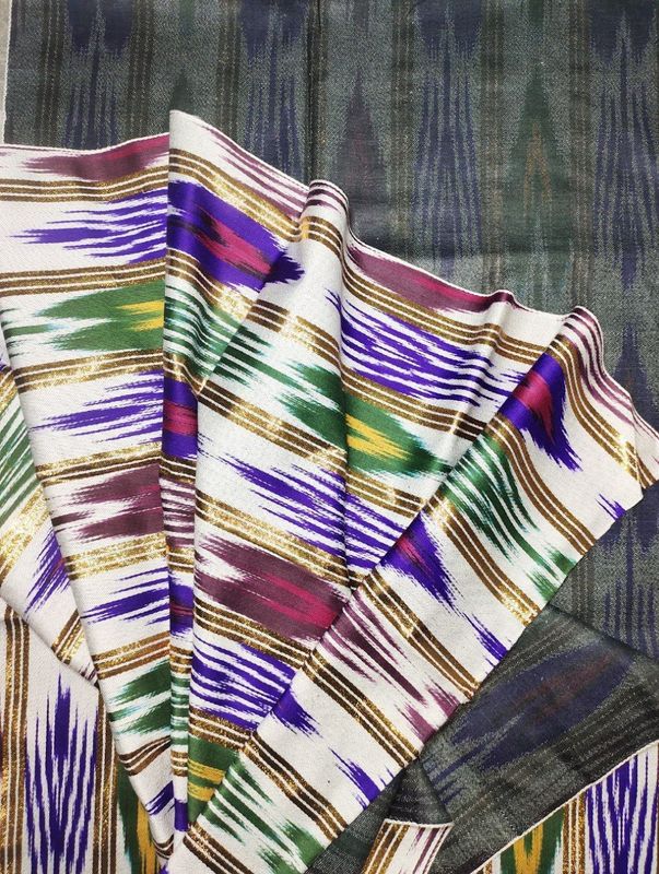 Ткань Икат с люрексом. Ikat dekorativ lureksli mato Ткань Икат с люрексом. Ikat dekorativ lureksli mato