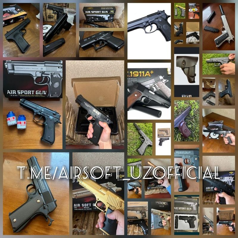 Airsoft gun temir pistoletlar аирсофт ган железный Пистолеты