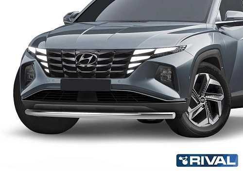 Защита переднего бампера + комплект крепежа, Hyundai Tucson (2021-)