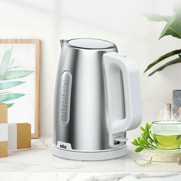Braun Электрический чайник WK1500-1, серебристый, белый Braun Электрический чайник WK1500-1, серебристый, белый