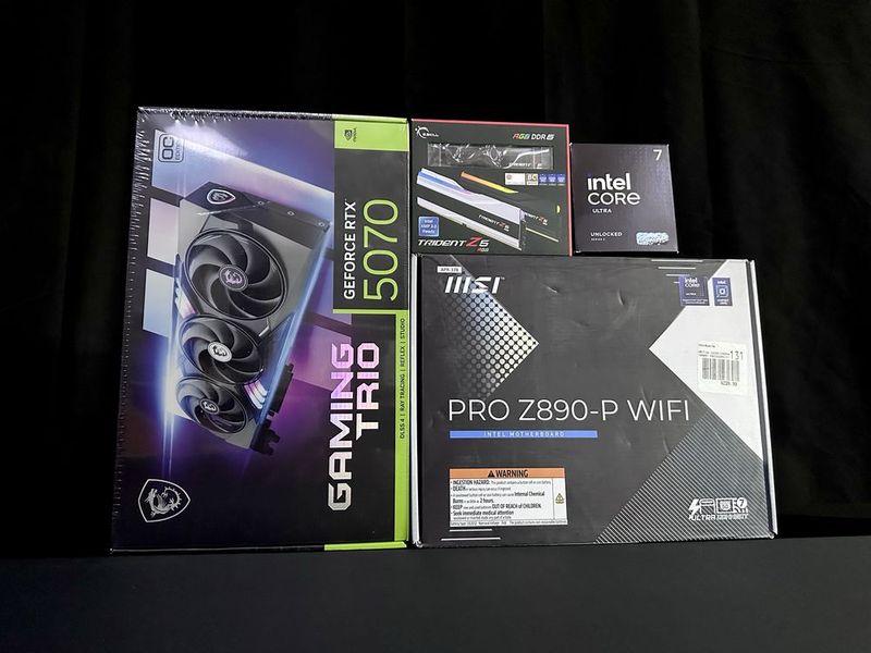 MSI RTX 5070 Gamin Trio+ MSI Pro Z890-P WiFi+ Intel Ultra 7 265K+ 32GB MSI RTX 5070 Gamin Trio+ MSI Pro Z890-P WiFi+ Intel Ultra 7 265K+ 32GB