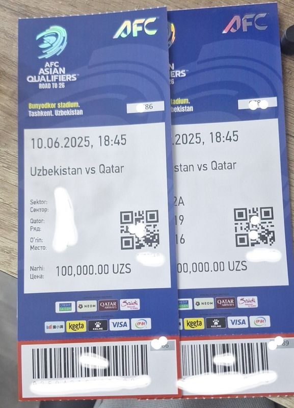 Bilet Oʻzbekiston qatar uchrashuviga 10 iyun kuni Bilet Oʻzbekiston qatar uchrashuviga 10 iyun kuni