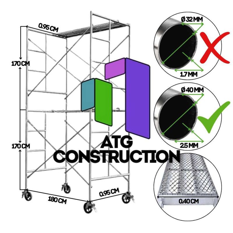 Строительные леса Ø40×2.5мм, антикоррозийные, легкие, с настилом Китай Строительные леса Ø40×2.5мм, антикоррозийные, легкие, с настилом Китай