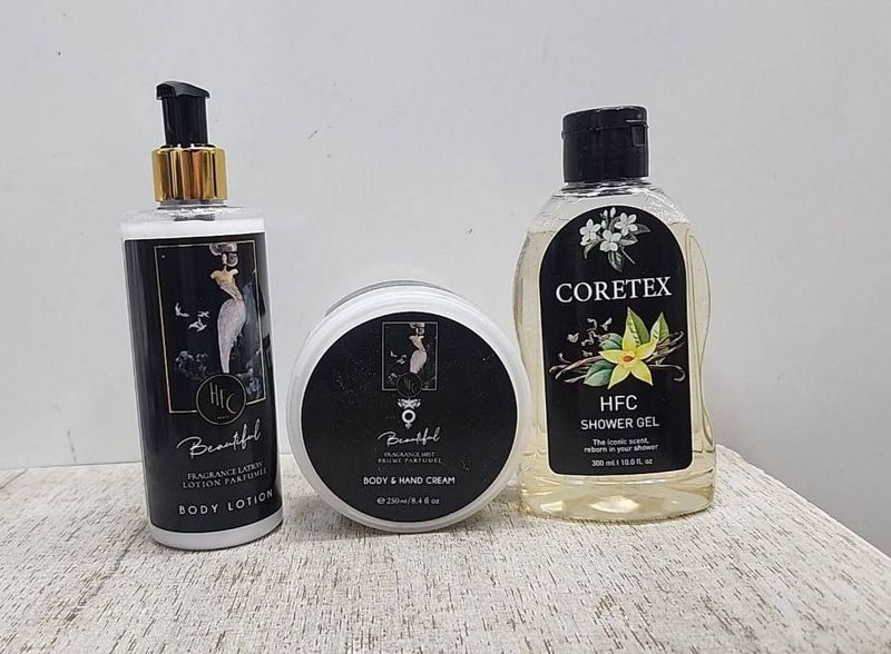 Body lasyon, gel dlya duw, body and hand cream Nabor Body lasyon, gel dlya duw, body and hand cream Nabor