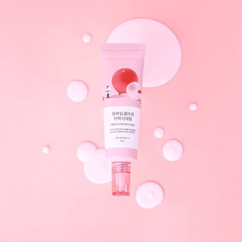 Солнцезащитная сыворотка Round Lab Camellia Deep Collagen Firming Sun Serum SPF50+ PA++++, 50 мл Солнцезащитная сыворотка Round Lab Camellia Deep Collagen Firming Sun Serum SPF50+ PA++++, 50 мл