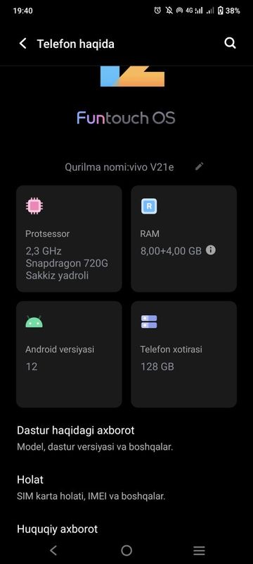 Sotiladi vivo v21e 8+4/128 Sotiladi vivo v21e 8+4/128