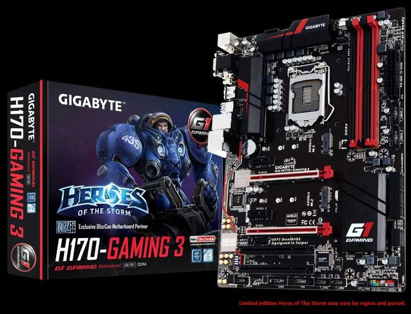 GYGABYTE H170-GAMING 3 1151 soket DDR4 holati ideal + garantiya