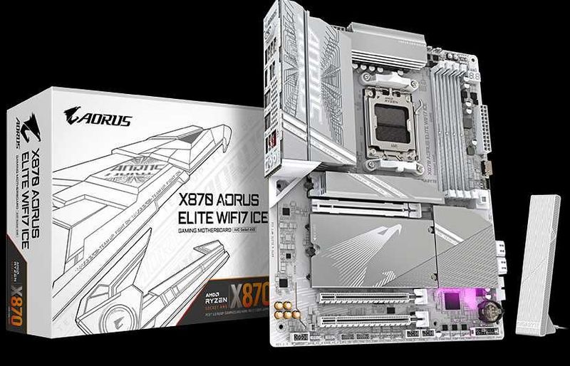 Материнская плата GIGABYTE X870 AORUS ELITE ICE Материнская плата GIGABYTE X870 AORUS ELITE ICE