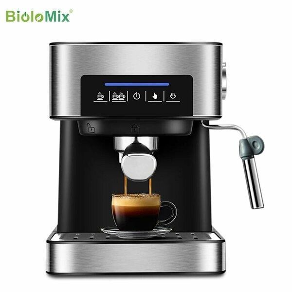 Профессиональная кофеварка BioloMix, 20-Барная, насадка для вспенивани Профессиональная кофеварка BioloMix, 20-Барная, насадка для вспенивани