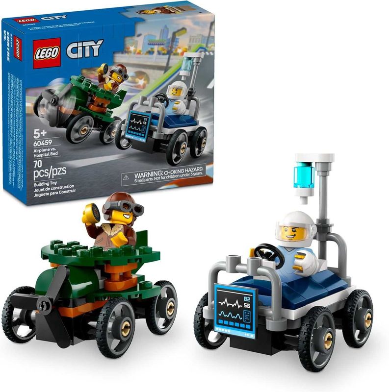 LEGO City Самолет против гоночной машины на больничной койке 60459 LEGO City Самолет против гоночной машины на больничной койке 60459