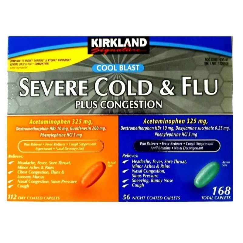 Средство от сильной простуды и гриппа 168 капсул Cold & Flu Средство от сильной простуды и гриппа 168 капсул Cold & Flu