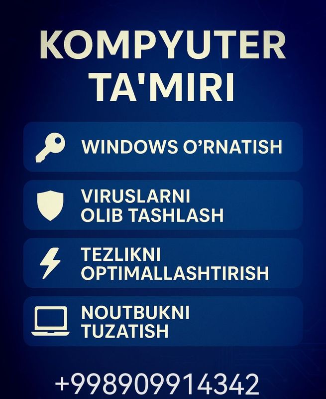 Sizning kompyuteringiz xaqida biz o'ylaymiz. Sizning kompyuteringiz xaqida biz o'ylaymiz.