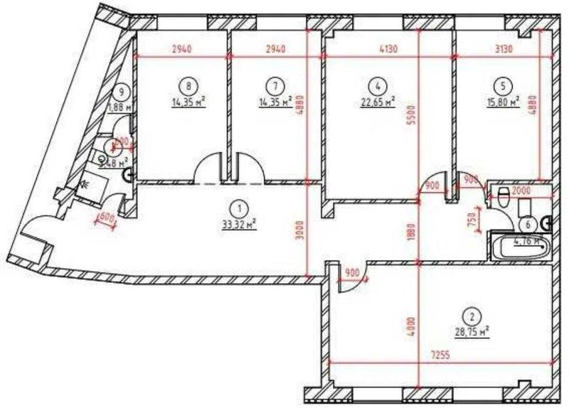 СРОЧНО продажа 5 комнатная коробка ЖК Dream House, 141м²