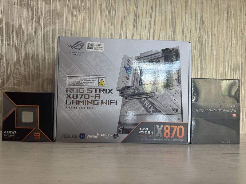Комплект Ryzen 9 9950X | Asus ROG X870-A | G.Skill Royal 32GB 8000MHz Комплект Ryzen 9 9950X | Asus ROG X870-A | G.Skill Royal 32GB 8000MHz