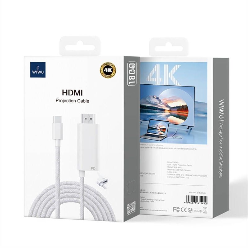 Кабель Type-C/HDMI 4K 1.8m WIWU (Wi-PS001)