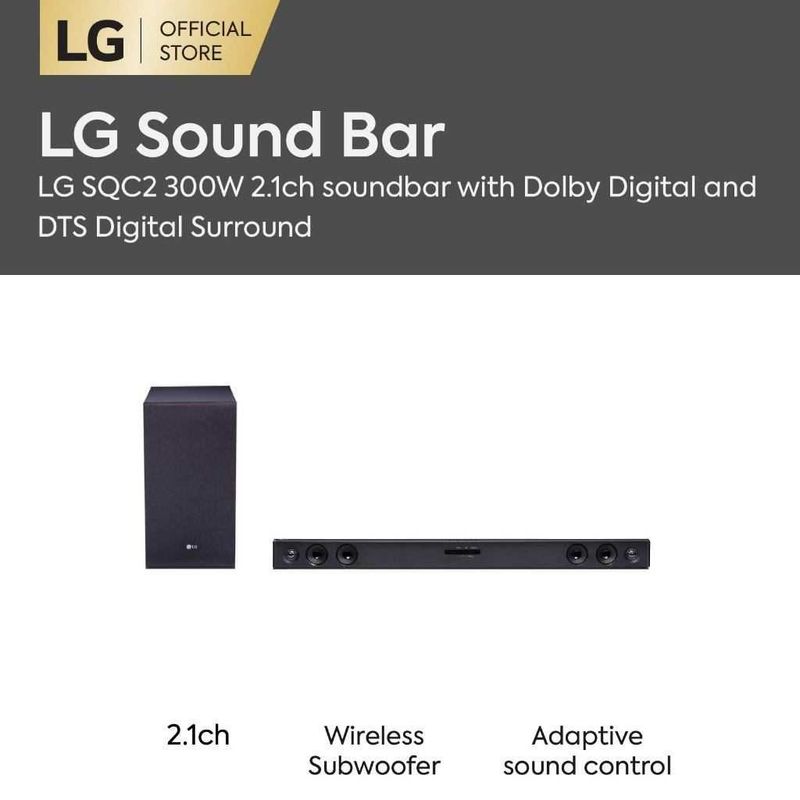 Саундбар LG SQC2 2.1 канала Bluetooth Управление пультом от телевизора