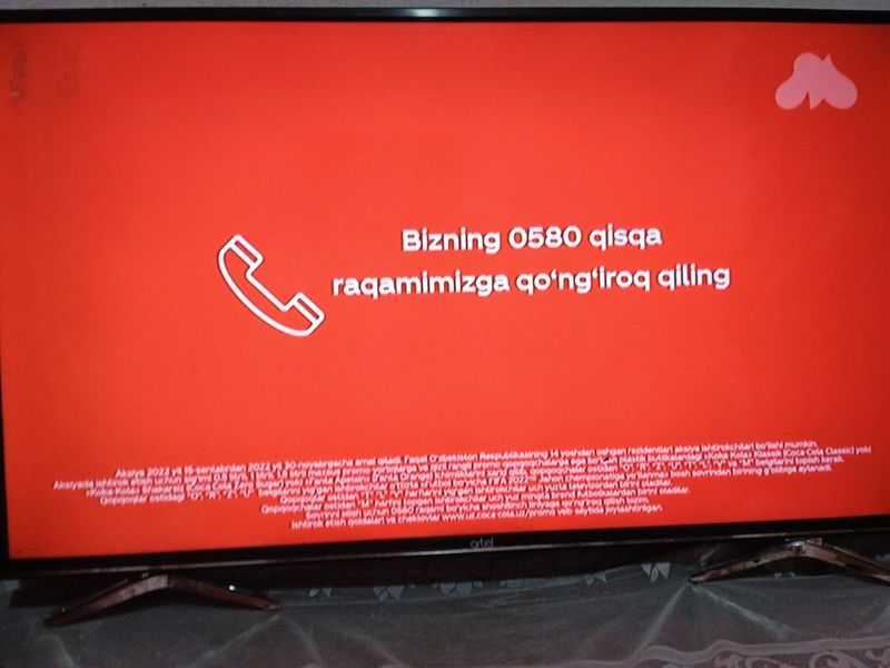 ARTEL SMART TV 43 LIK satiladi taza 3 ay bold alinganina