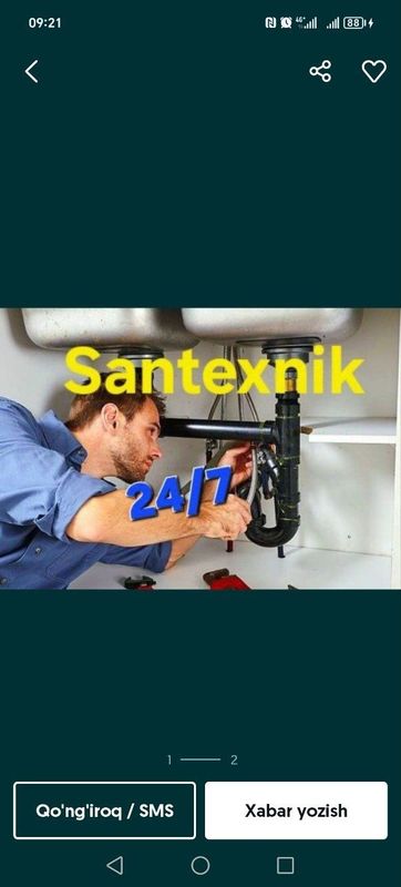 Santexnik xizmati zasol 24/7 Santexnik xizmati zasol 24/7