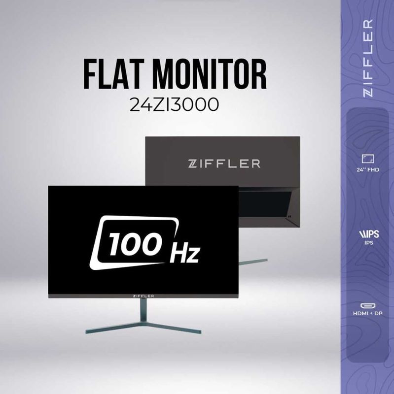 [НОВЫЙ] Монитор Ziffler 24ZI3000 / 24" FHD IPS FLAT 120Hz Black
