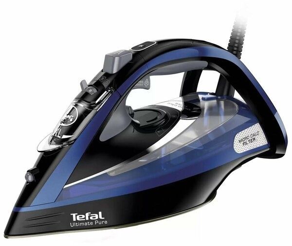 Утюг Tefal Ultimate Pure FV9848E0, мощность 3200 Вт, синий/черный