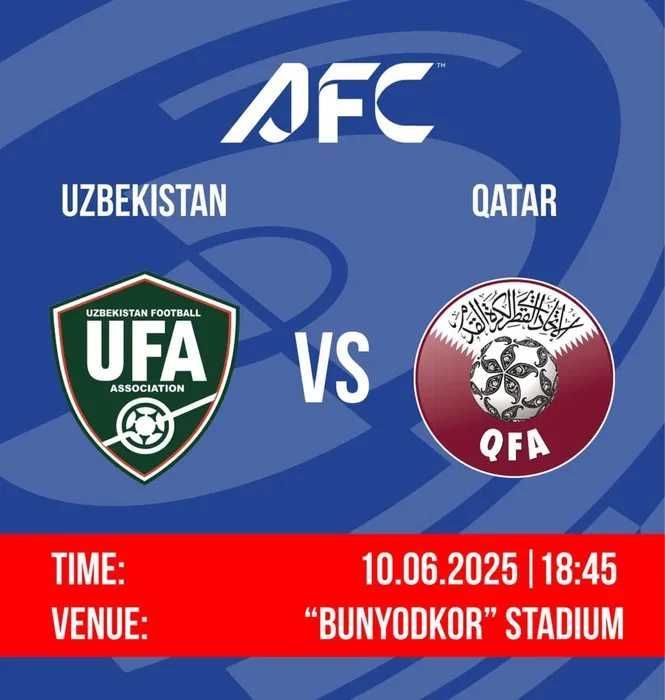 O'zbekiston - Qatar (Uzbekistan vs Qatar) bilet O'zbekiston - Qatar (Uzbekistan vs Qatar) bilet