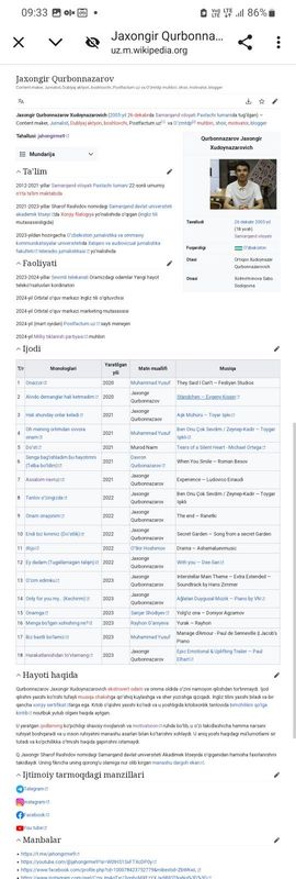 WikiPediada Biografiya (Tarjimaiy hol] maqola yozib berish xizmati