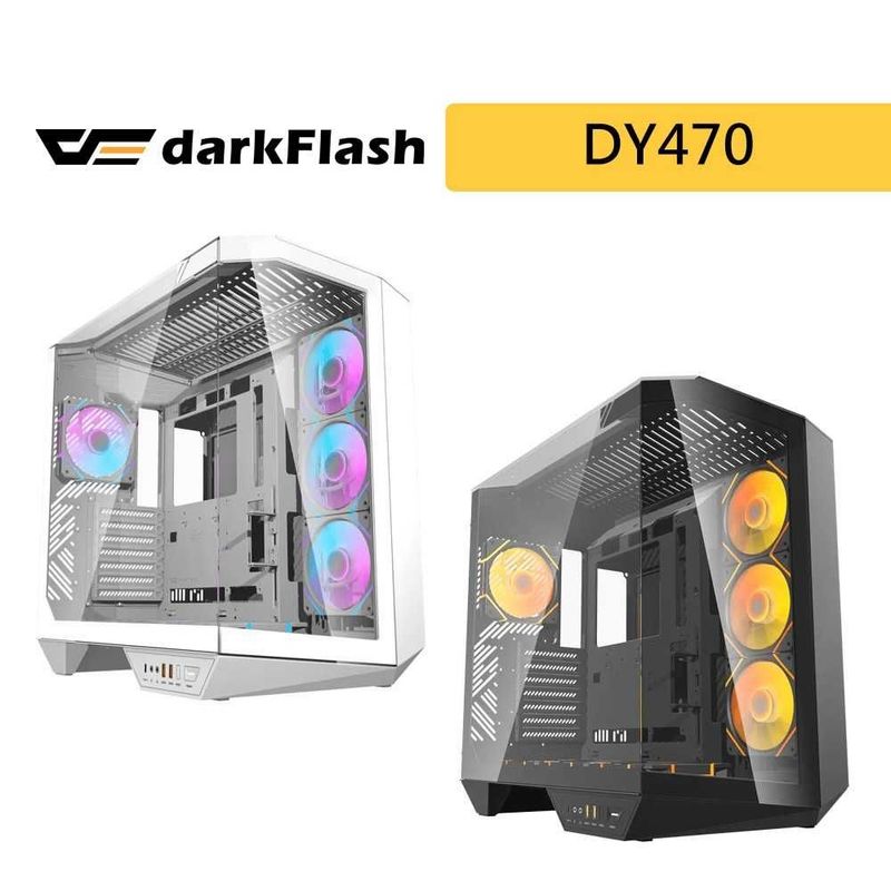 Корпус DarkFlash DY470 Black-White (без вентиляторов)