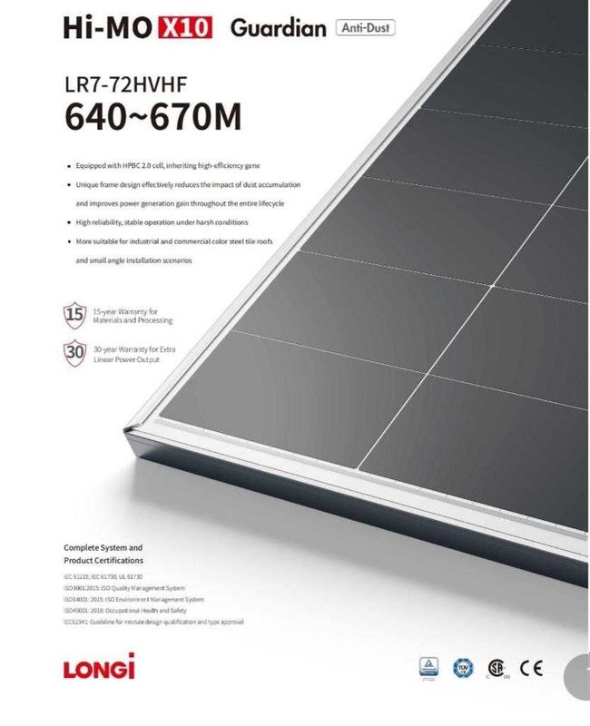 Солнечный панели Longi Solar HiMo X10 645w Солнечный панели Longi Solar HiMo X10 645w