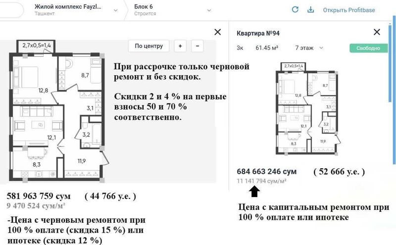 Ипотека, котлован! Новострой 2026г. 3/7/9, "студия", 62 м². Т/ц Компас