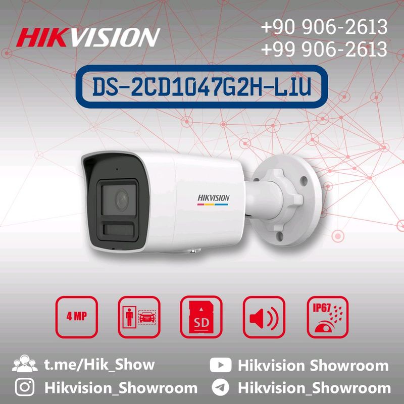 DS-2CD1047G2H-LIU Hikvision ovoz va rangli kamera DS-2CD1047G2H-LIU Hikvision ovoz va rangli kamera